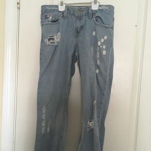 Cute Polka Dot Ripped Jeans